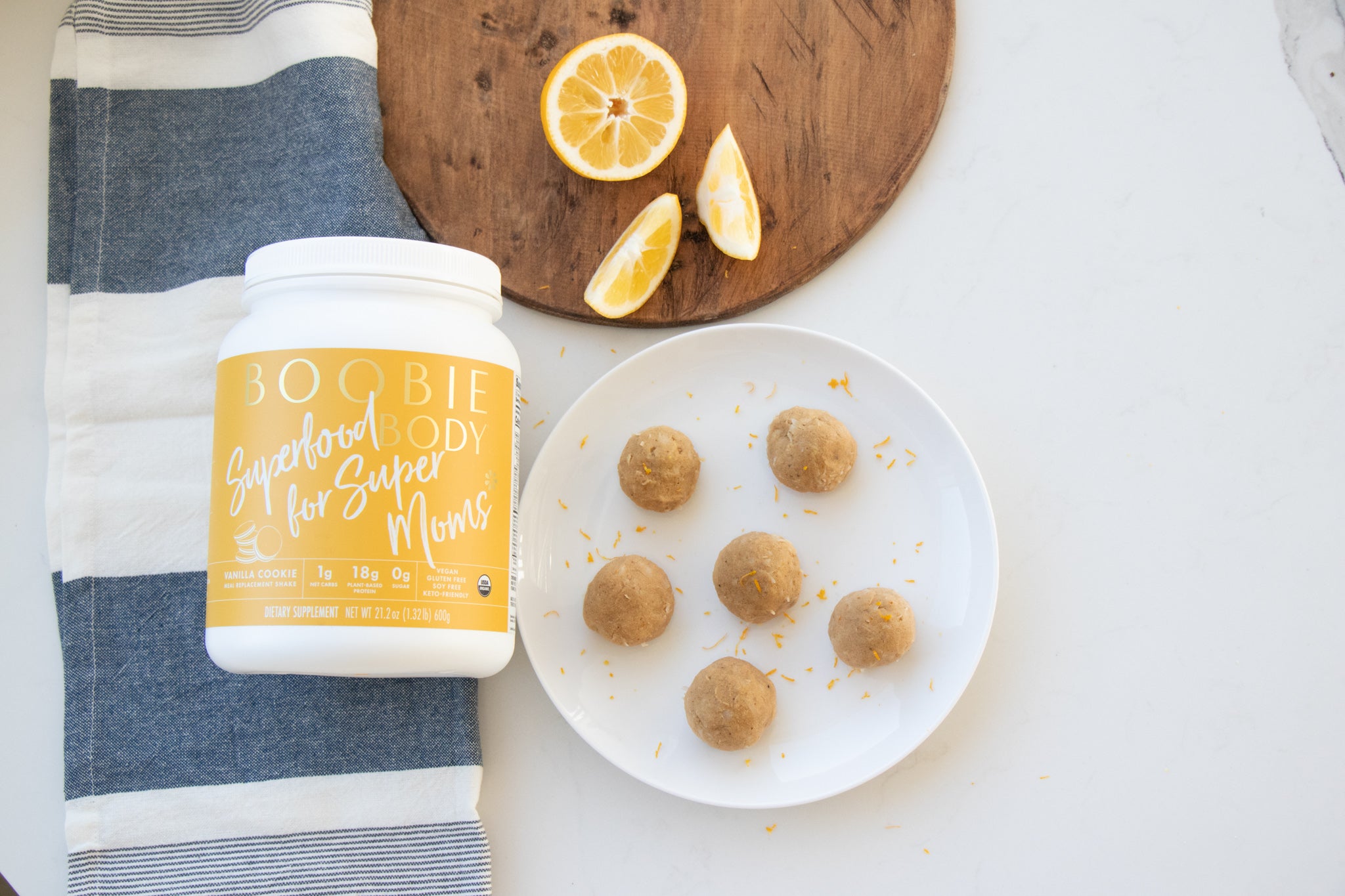 No Bake Coconut Lemon Protein Bites