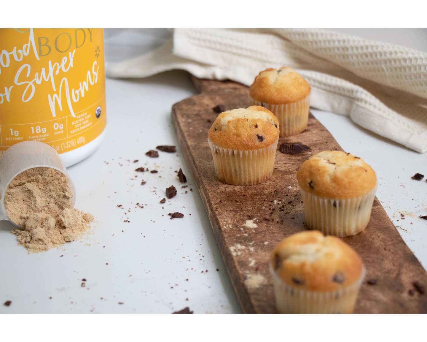 Chocolate Chip Banana Protein Muffins